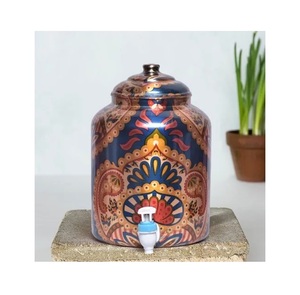Antique handcrafted copper <b>water</b> <b>dispenser</b> for stylish kitchen display <b>and</b> daily hydration with health enhancing properties - Product Image 2