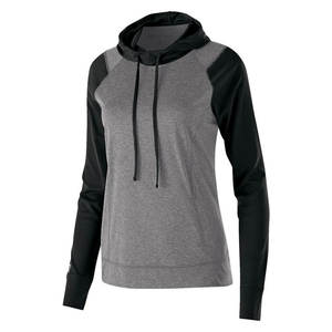 Camisetas de Manga Larga con Capucha de Algodón para Mujer, Color Gris, Estilo Raglán - Product Image 2