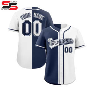 Maillots de baseball patchwork logo brodé multicolore vêtements de sport de baseball personnalisés à fines rayures sublimées - Product Image 3