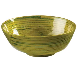 Grosir kualitas tinggi penjualan terbaik lacquer buatan tangan warna mangkuk bambu putar untuk membuat salad mangkuk buah