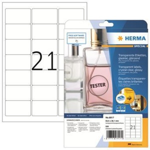 Etiquetas Promocionales Transparentes HERMA Special de 63.5 x 38.1 mm, 525 Etiquetas por Paquete - Product Image 1