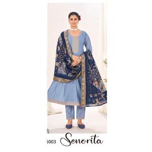 Último diseño tradicional de seda romana Kurti Pant Mill Print Dupatta Festive Party Wear Dress para damas Trending Export Product - Product Image 1