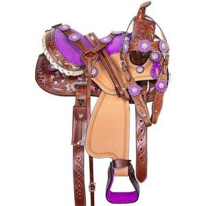 Western Style Genuine Leather <b>Dressage</b> Saddles Various Sizes Horse Riding English Saddle Synthetic Material Western Horse Saddle - Product Image 1