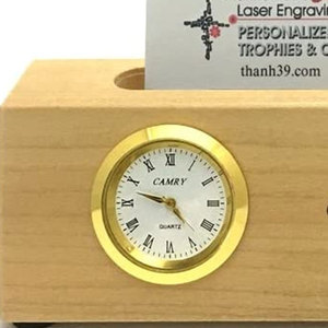 Escritorio de oficina personalizado, soporte de madera para tarjetas de negocios - Product Image 4