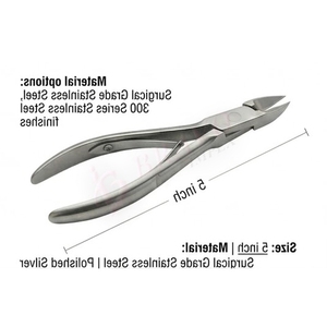 Professional Cuticle Nipper 5 Inch Stainless Steel Cuticle Nipper Silver Finish Manicure Pedicure <b>Nail</b> <b>Tool</b> - Product Image 4