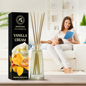 Diffuseur de parfum Aromatika Crème Vanille 100ml avec un parfum chaud et sucré de dessert, parfum d'ambiance longue durée - Product Image 6