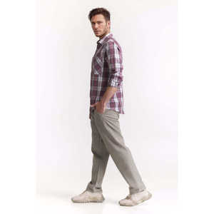 Chemises décontractées pour hommes 100% coton flanelle à rayures coupe classique Fourniture ODM MN-CS-SS24-112 Chemises habillées - Product Image 6