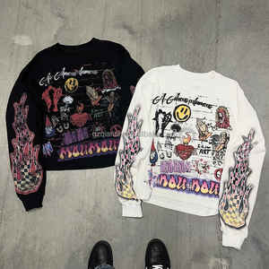 เสื้อยืดคอกลมทรงหลวมใส่ได้ทั้งชายและหญิงทรงหลวมพอดีตัวผ้าฝ้าย100% ลายกราฟิกเฮฟวีเวตดีไซน์และโลโก้ตามสั่ง - Product Image 3