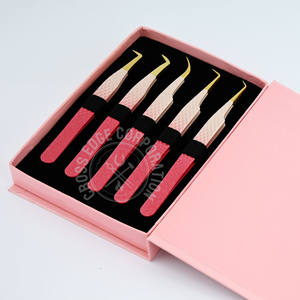 High Quality 90 Volume Boot Fiber Tip Eyelash Extension Tweezers Russian Individual Fans Custom Color Lightweight Nonslip <b>Tool</b> - Product Image 2