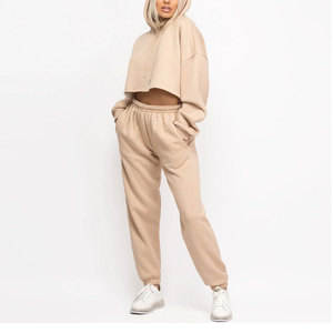 Conjunto de Sudaderas Cortas para Mujer, Diseño Personalizado, para Uso en Exteriores, Color Sólido, Cómodo - Product Image 3