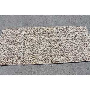 Tapis turc vintage classique Beige marron 3.1x7.1 pieds Patchwork Boho tissage plat laine latex soutenu pour salon tapis de jute - Product Image 3