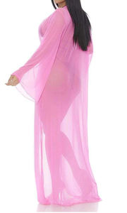 Open <b>Sheer</b> Mesh <b>Cover</b> <b>Ups</b> Summer Long Beachwear Bikini <b>Cover</b> <b>Up</b> Swimwear Long <b>Cover</b> <b>Ups</b> Quick Dry <b>sheer</b> Mesh Open Caftan - Product Image 3