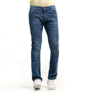Jeans en denim uni, coupe droite, qualité export, OEM, pantalon décontracté, fabriqué pour la distribution à l'étranger, coupe confortable - Product Image 1