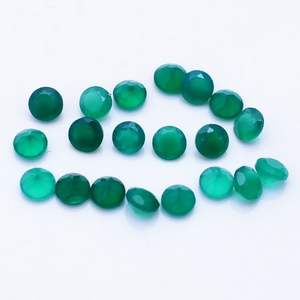 Pierre Précieuse Onyx Vert Naturel, Coupe Ronde de 4mm, Épaisseur de 3mm, 4.35 Ctslot Iroc Ventes, Facette de Pierre Lâche de Haute Qualité, 25 Pièces - Product Image 1