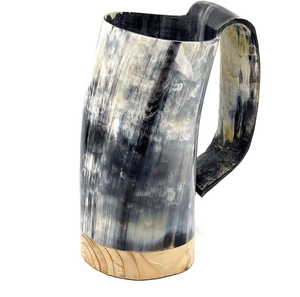 Jarra de Cerveza Ecológica de Cuerno de Búfalo, Pulida a Mano, Jarra de Cerveza Vikinga Natural - Product Image 3