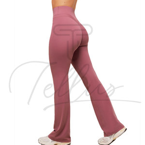 Leggings d'hiver en tricot sans couture à taille haute respirants décontractés pour femmes en gros, de haute qualité, broderie 3D personnalisée pour le yoga - Product Image 4