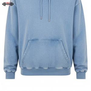Premium Vintage 100% algodón Fleece Washed Boxy Regular Fit Pullover Hoodie para hombres Custom Drop Shoulder 300gsm Winter - Product Image 4