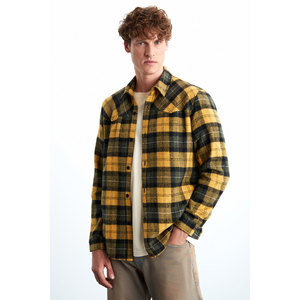 GRIMELANGE Alleni Men's Cotton <b>Shirt</b> Collar Relaxed Flannel <b>Shirt</b> - Product Image 3