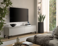 Terraneo EL181GR Mueble de TV Moderno para Sala de Estar, Tablero de Partículas, Compartimentos Espaciosos, Puertas Abatibles Prácticas, Hecho en Italia