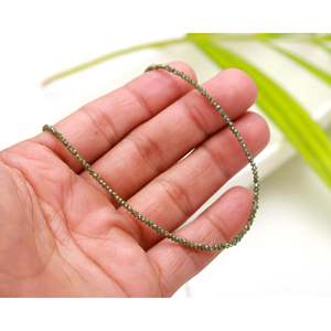 Collier en argent sterling 925 avec diamant vert facetté en forme de rondelle, colliers avec diamants verts, catégorie de produits - Product Image 2