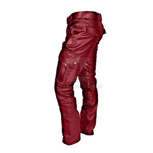 Made Pakistan Low MOQ Genuine Leather Casual Men's Dark Wash Mid Waist High Quality Breathable Lightweight Winter <b>Pant</b> Low Price - Product Image 3