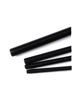 Barre filetée entièrement filetée en acier au carbone noir oxydé à haute résistance DIN975, finition noire, goujon à filetage intégral, fixations métalliques robustes