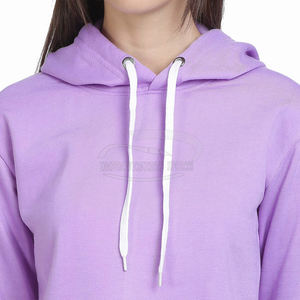 New Arrivals Plus Size V-Neck Crop Hoodie Thermal Breathable Solid <b>Pattern</b> Sweatshirt for Winter Fashionable Pullover Front Logo - Product Image 5