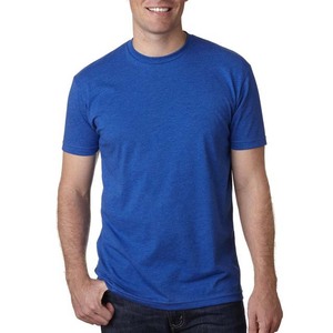 T-shirt pour homme en coton 100% uni, broderie, impression de haute qualité, logo personnalisé, couleur bleue, t-shirts oversize pour homme - Product Image 2