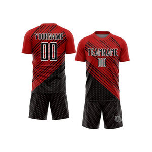 เสื้อฟุตบอลพิมพ์ซับลิเมชันสำหรับ100% ผ้าโพลีเอสเตอร์ระบายอากาศได้ดีแห้งเร็วดีไซน์ตามต้องการ - Product Image 2