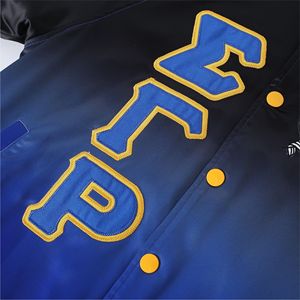 Veste unisexe Sigma Gamma Rho en satin, col montant, couleur dégradée, traitement de haute qualité, respirante, écologique, hiver - Product Image 3