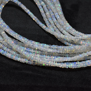 Cuentas Redondas Facetadas de Ópalo Etíope, Calidad AAA, Cuentas Redondas de Ópalo de 4 mm, Hilo de Cuentas de 16 Pulgadas para la Fabricación de Joyas - Product Image 1