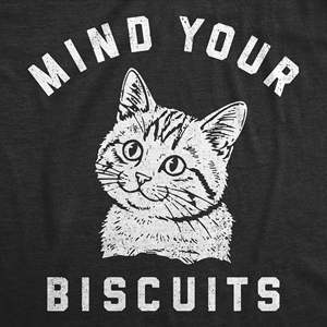 Men's Casual <b>Fitted</b> 280 Grams Weight Breathable Cotton Jersey <b>T</b>-<b>Shirt</b> 'Mind Your Biscuits' 3D Logo Letter Print Solid Streetwear - Product Image 1