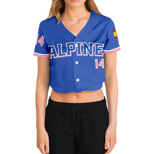 Camiseta Deportiva Corta para Mujer, Ligera, Transpirable, Estilo Béisbol, Cómoda y Elegante, Ropa Deportiva Informal - Product Image 4