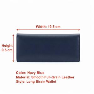 Portefeuille long en cuir véritable pour homme, nouveau design simple, avec plusieurs emplacements pour cartes - Product Image 3