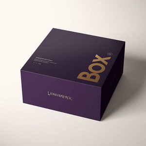 Lionwrapack-Caja magnética de cartón plegable con logotipo personalizado, Cajas de Regalo de papel plegable plano púrpura - Product Image 2