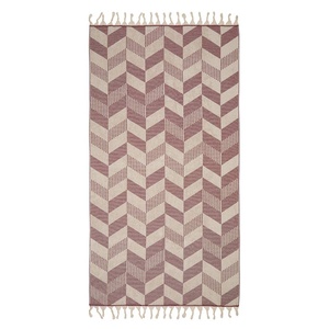 Serviette turque en tissu éponge à chevrons, jacquard, gris, 36x66 pouces - Product Image 1