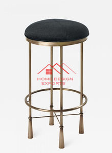 Silla de barra alta industrial de lujo, taburetes de Metal de madera plástica para restaurante, sillas de Bar con forma de Luna - Product Image 6