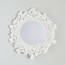 Miroir mural en macramé de couleur verte en gros, miroir fait à la main, auto-adhésif pour la décoration de la maison et du bureau, utilisation de haute qualité, nouvelle arrivée - Product Image 4