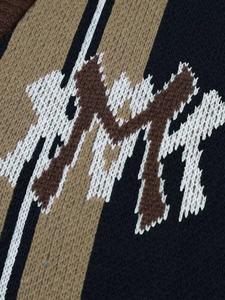 Men's <strong>Black</strong> Brown Argyle Flowers Letter Embroidered V Neck Knit 100% <strong>Wool</strong> <strong>Cardigan</strong> Cropped Casual Autumn Winter Top - Product Image 3