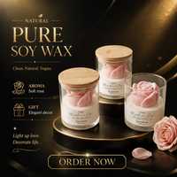 Bougie parfumée à la rose rose personnalisée, bougie en cire de soja, aromathérapie, bougie artisanale en verre, mèche en coton, pour la fête des mères, cadeaux de mariage