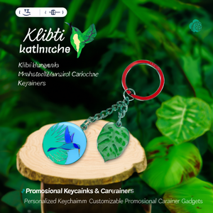 Portachiavi Personalizzato Kolibri Colibrì Monstera, Gadget Promozionale Personalizzabile con Moschettone - Product Image 3