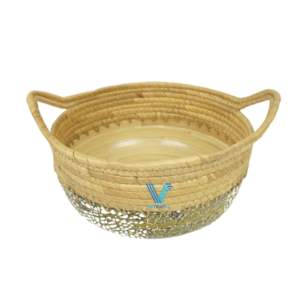 Bol en bambou filé écologique mélange jacinthe d'eau bol de service fait main vaisselle rustique accessoires de salle à manger - Product Image 6