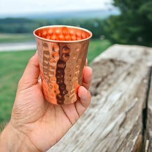 แก้วน้ำดื่มน้ำทำจากทองแดงบริสุทธิ์ชุดฝึกโยคะเพื่อสุขภาพ4ชิ้น300มล. - Product Image 6