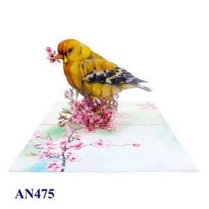 Carte de vœux en papier 3D pop-up personnalisée tendance, motif de chardonneret américain, pour les amateurs de la nature du printemps, carte de vœux en papier artistique - Product Image 4