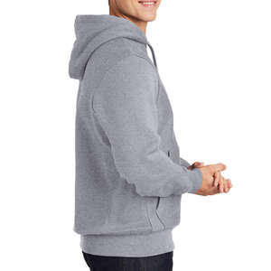 Men's Comfortable <b>Grey</b> Pullover <b>Sweatshirt</b> Soft Warm Athletic Wear with Front Pocket & Adjustable Drawstring Loose Fit - Product Image 3