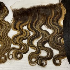 Extensiones de trama de cabello humano Remy virgen vietnamita 100%, estilo de onda profunda suelta con ondas corporales en Color Piano para mujeres negras - Product Image 4