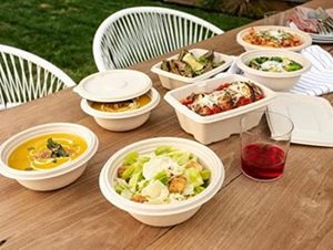 Eco-Friendly 1000ml Disposable Asian Zen Design Paper Soup <b>Serving</b> Salad <b>Bowls</b> <b>Lid</b> Durable Brown Anti-Leak Degradable - Product Image 5