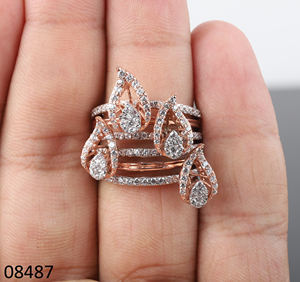 Bague de cocktail de mariage de fiançailles en diamant cultivé en laboratoire VVS classique pour les femmes 14k/18k plaqué or coupe brillante pour IGI certifié - Product Image 3