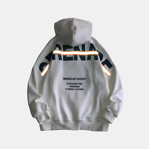เสื้อมีฮู้ดผ้าคอตตอน450 GSM สำหรับผู้ชายทรงโอเวอร์ไซส์งานปักที่ไม่มีความสุขแบบกำหนดเอง - Product Image 2