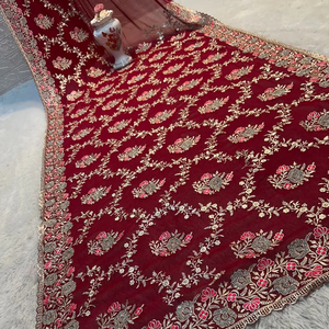 Premium 60gm Georgette Saree with Silver Jharkan, Rose Gold Embroidery, Heavy Fleets & Designer Blouse for Cold Season Events - Product Image 1